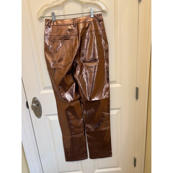 Sofie the Label Pants Womens Bronze Med Metallic Gold Cargo Party Holiday Club - Picture 3 of 5